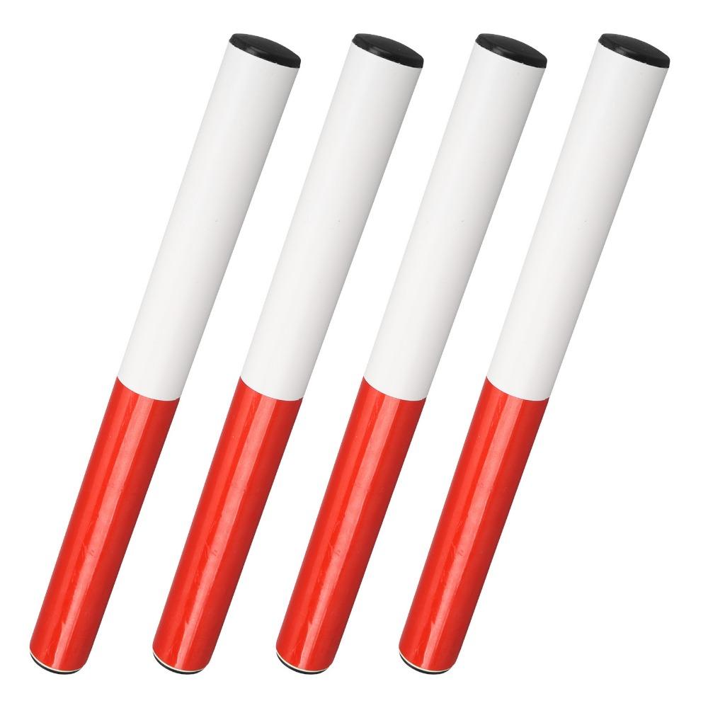 4PCS PVC Relay Baton Red and White Track and Field Baton Sports Running Baton  Field Race