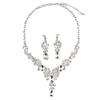 Crystal Stone Necklace and Earrings Set of 2 for and Recitals [AVILMORE] Weddings, Parties, (silver)