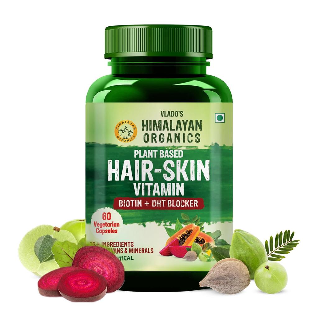 Vlado's Himalayan Organics Биотин Блокатор ДГТ Капсулы Растительная добавка для поддержки волос для мужчин и женщин 60 веганских капсул