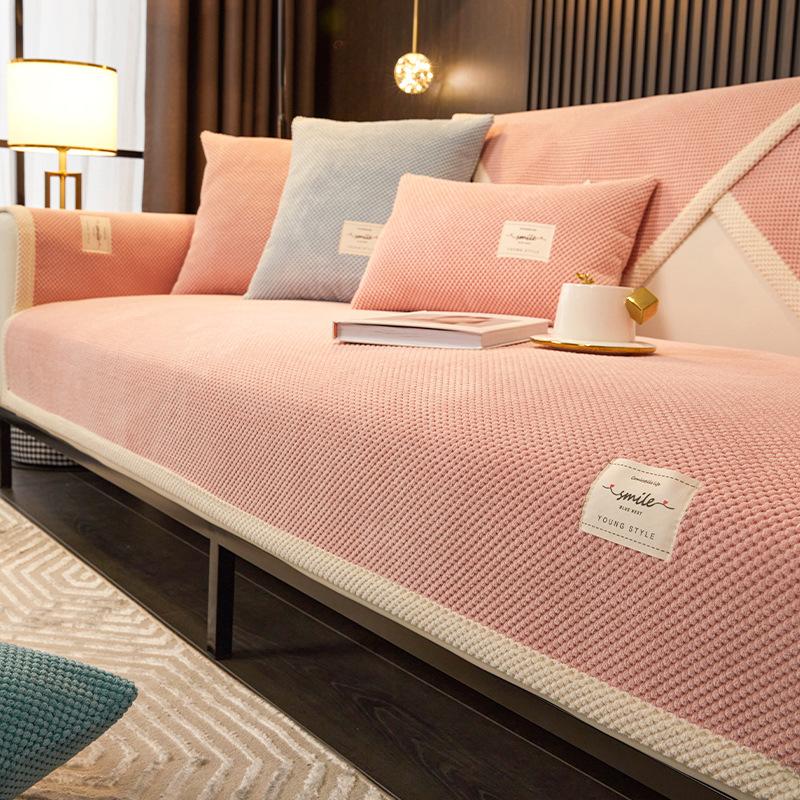 Вельветовая подушка для дивана, зимний утолщенный плюшевый нескользящий комплект, теплый бархатный чехол для дивана, задняя крышка, ткань, полотенце