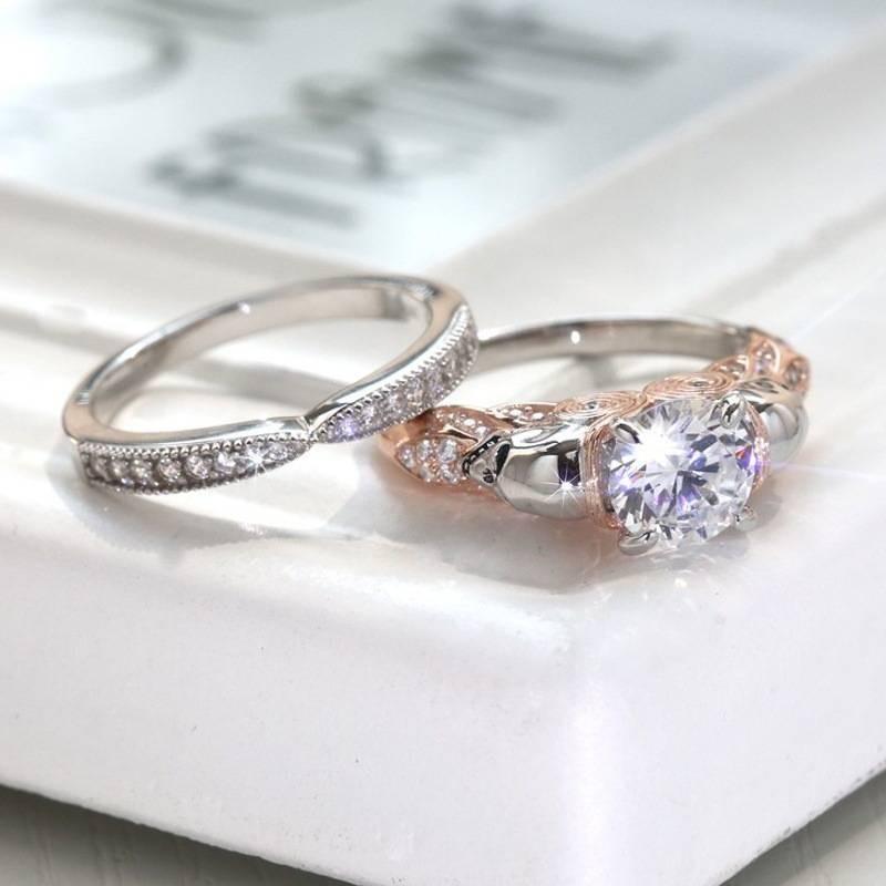 Креативное Модное Кольцо с Черепом для Пар с Дизайном Бриллиантов Двух Цветов из Сплава