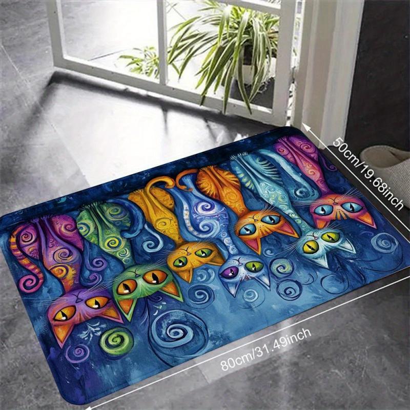 VIKAMA Artistic Cat Doormat: Soft, Warm, and Non-Slip Bathroom and Toilet Mat; Entryway and Foyer Rug; Home Decor