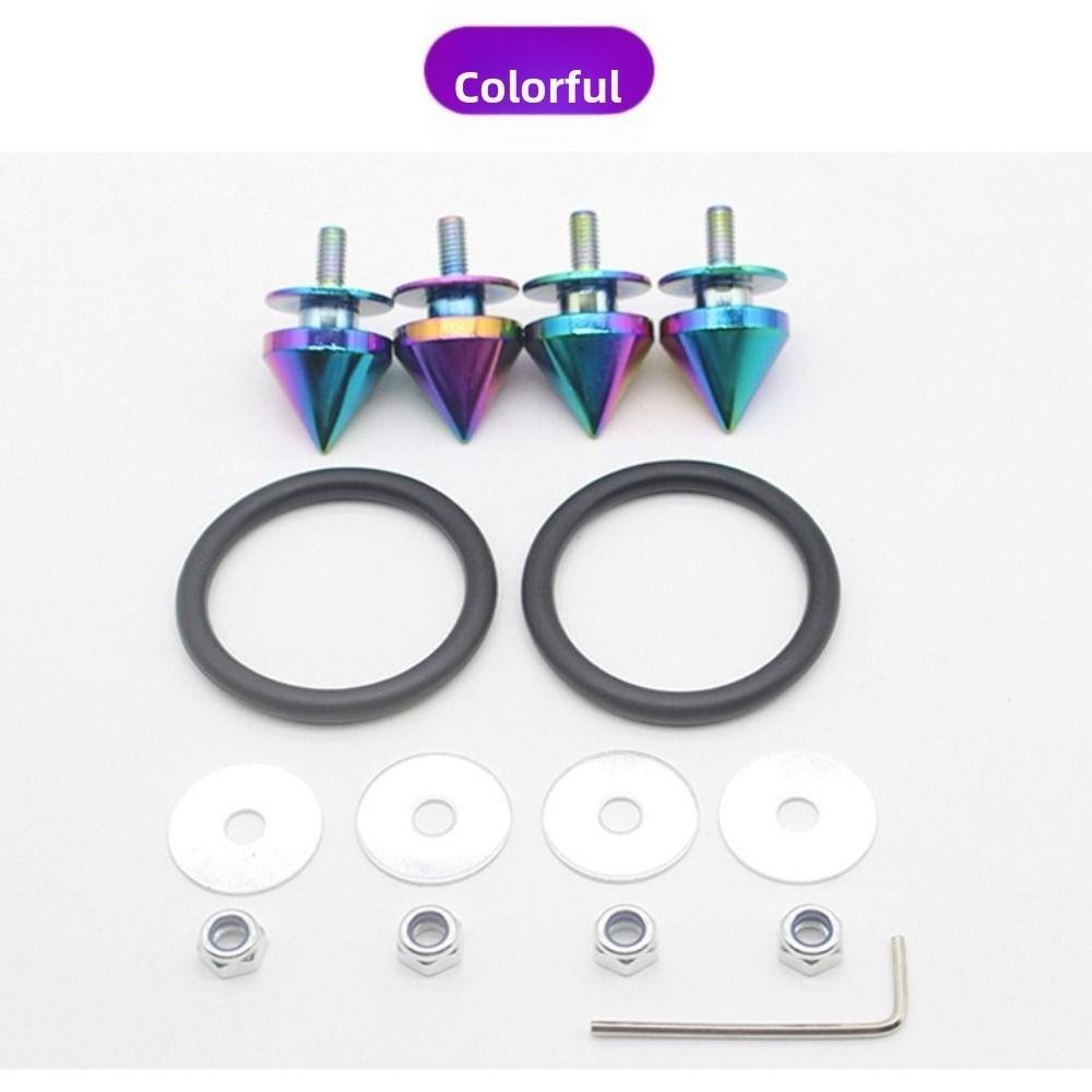 1Set Aluminum Aluminum Spike Sharp Pointed Car Modification Conical Fasteners for Car Bumper Trunk