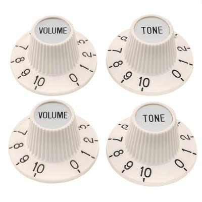 Musiclily Pro Top Hat Knob Sombrero Knob Inch Standard Volume Tone Электрический усилитель состаренный белый гитарный/басовый эффектор, (Набор 2VOL.+2TONE)