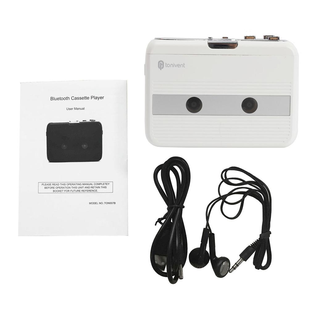 Mini Cassette Player Tape Record FM Radio with 3.5mm Headphone Jack Volume Control