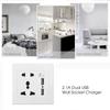 USB Power Socket Double USB Port Socket With EU Plug Home Wall Charger Adapter Wall Charging