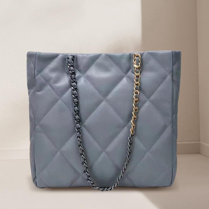 Кожаная маленькая сумка-шоппер Fragrant Wind 19Bag из овчины с ромбической цепочкой, сумка через плечо, женская сумка большой емкости