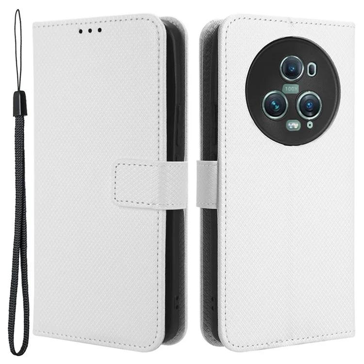 Чехол-кошелек из искусственной кожи с ромбовидной текстурой для Honor Magic5 Pro 5G, чехол для телефона с подставкой и защитой от падения