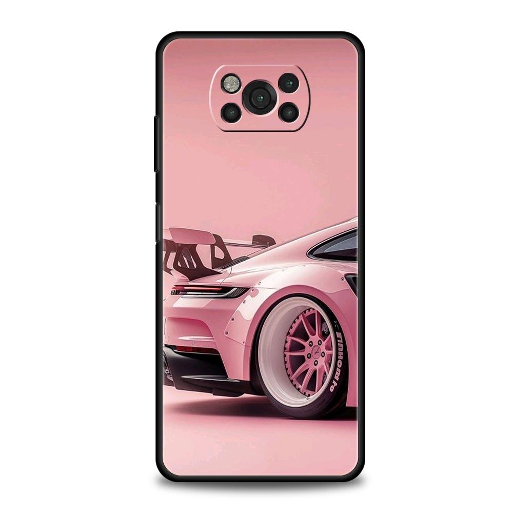 Модный розовый чехол с рисунком автомобиля для Xiaomi Poco F7 Ultra F6 F5 F4 F3 X6 X5 X4 X3 NFC C51 C55 M4 GT 5G, мягкий ТПУ корпус