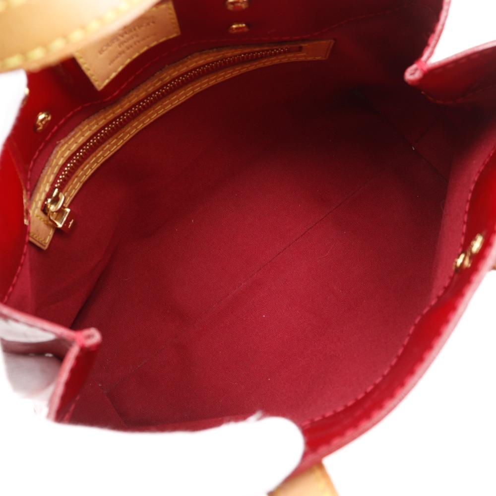 LOUIS VUITTON Lead PM Handbag M91990 Pomdamul Red Monogram Vernis Women Used