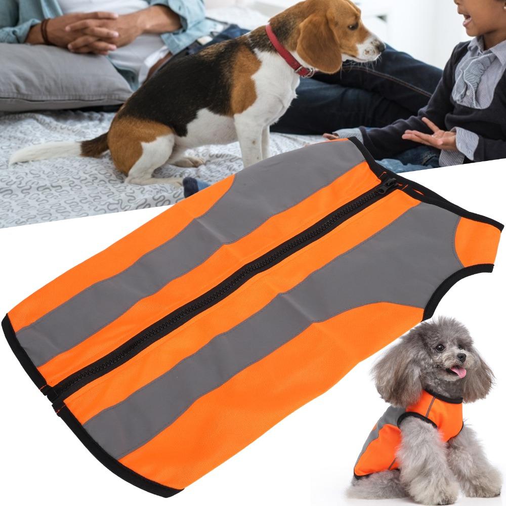 Polyester Thin Fabric Reflective Dog Vest Fluorescent Orange Dog Safety Jacket Daily Outdoor Trip