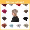 New Adult Autumn Winter Patchwork Mixed Color Knit Hat With Flip Mouth Yarn Knit Cap Reverse Mouth