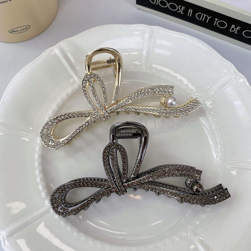 Роскошные черные заколки для волос с бантиком и бантиком, модные большие заколки для волос, заколки в виде краба, заколка для волос, корейский коготь для волос для женщин, аксессуары для волос