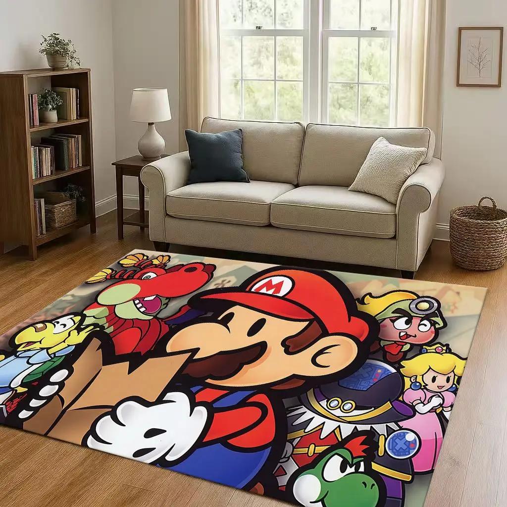 3D Mario Game Cartoon Christmas Gift Living Room Non-Slip Area Rug Carpet For Bedroom Playroom Sofa,Home Decor Doormat
