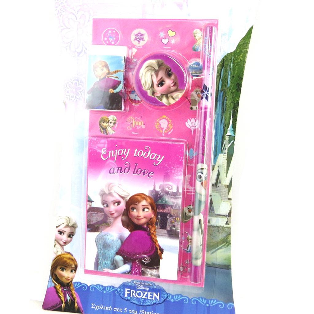 Reine des Neiges [M8257] - Set papeterie 'Frozen - Reine des Neiges' fuschia (5 pièces)