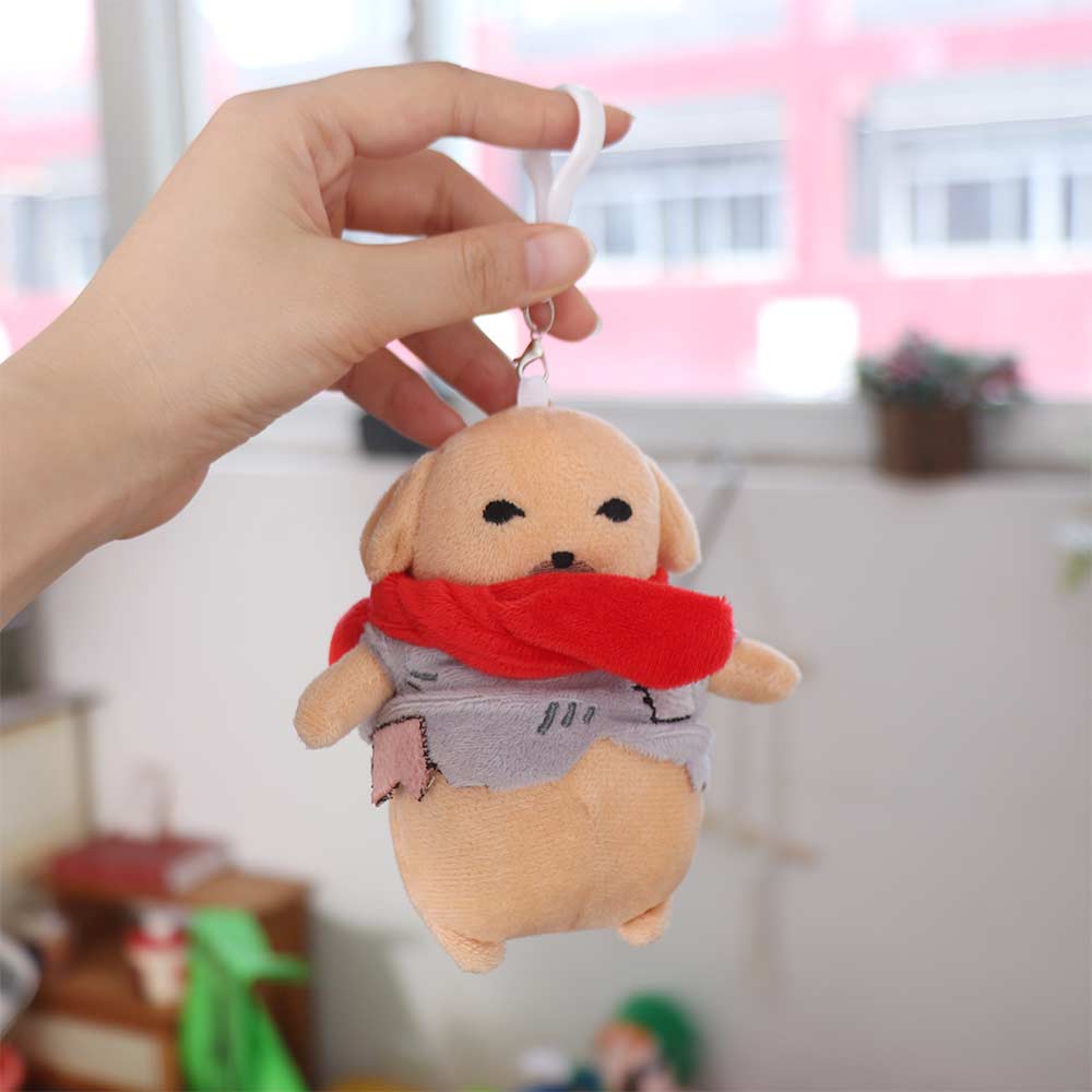Stuffed Animal Dipping Sauce Dog Funny Pendants Puppy Plush Keychain Dog Plush Doll  Adult Children