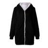 Womens Solid Oversized Zip Down Hooded Coat Cardigans Outwear With Pocket