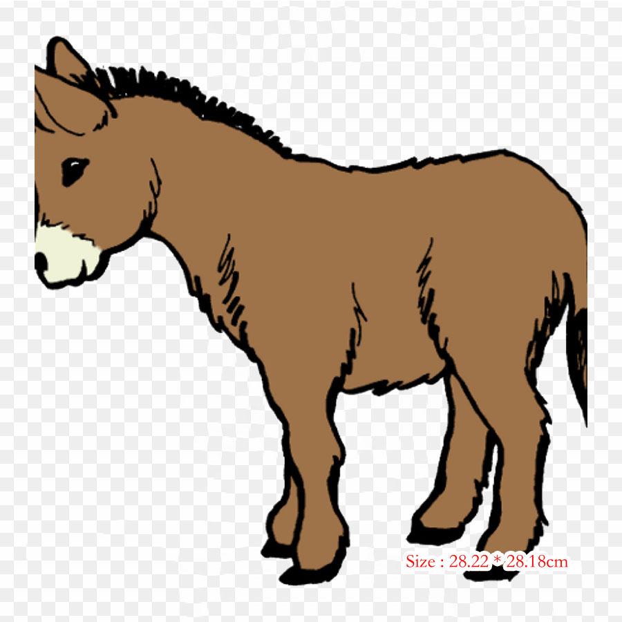 Donkey Clip Art Iron On Heat Transfer Printing Vinyl Patches Sticker for Clothes DIY Appliques Washable Patches