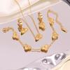 3PCS Fashion Titanium Steel Four-leaf Clover Double-sided Shell Necklace Bracelet Ear Buckle Non-fading Jewelry Set