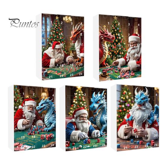 Набор игральных костей DND Адвент-календарь 2024 24-дневный обратный отсчет до Рождества Набор акриловых многогранных игральных костей для геймеров Ролевые игры