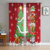 Рождественский гном, снежинка, прозрачные шторы для детской спальни, гостиной, вуалевые шторы, рождественская тюль для кухни