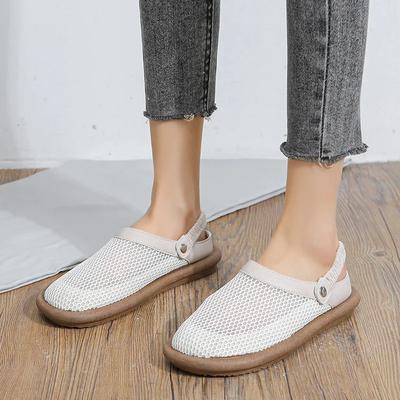 2024 Сетчатые сандалии Женские туфли на плоской платформе Летние мюли Тапочки Спортивные прогулочные повседневные кроссовки 2024 2024 Mujer Zapatillas Slides