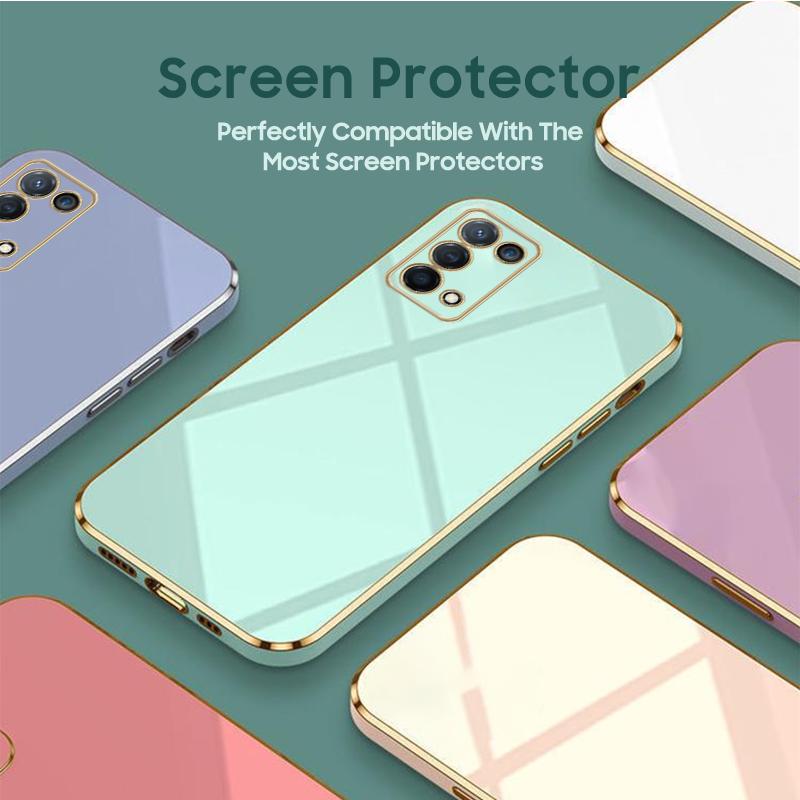 Мягкий чехол из ТПУ с 6D покрытием для OPPO K11 K9 Pro A78 A58 A38 A76 A36 A94 A74 A72 A73 A53 A57 Reno 10 11 Realme 10 11 9 GT5, роскошный силиконовый чехол-бампер