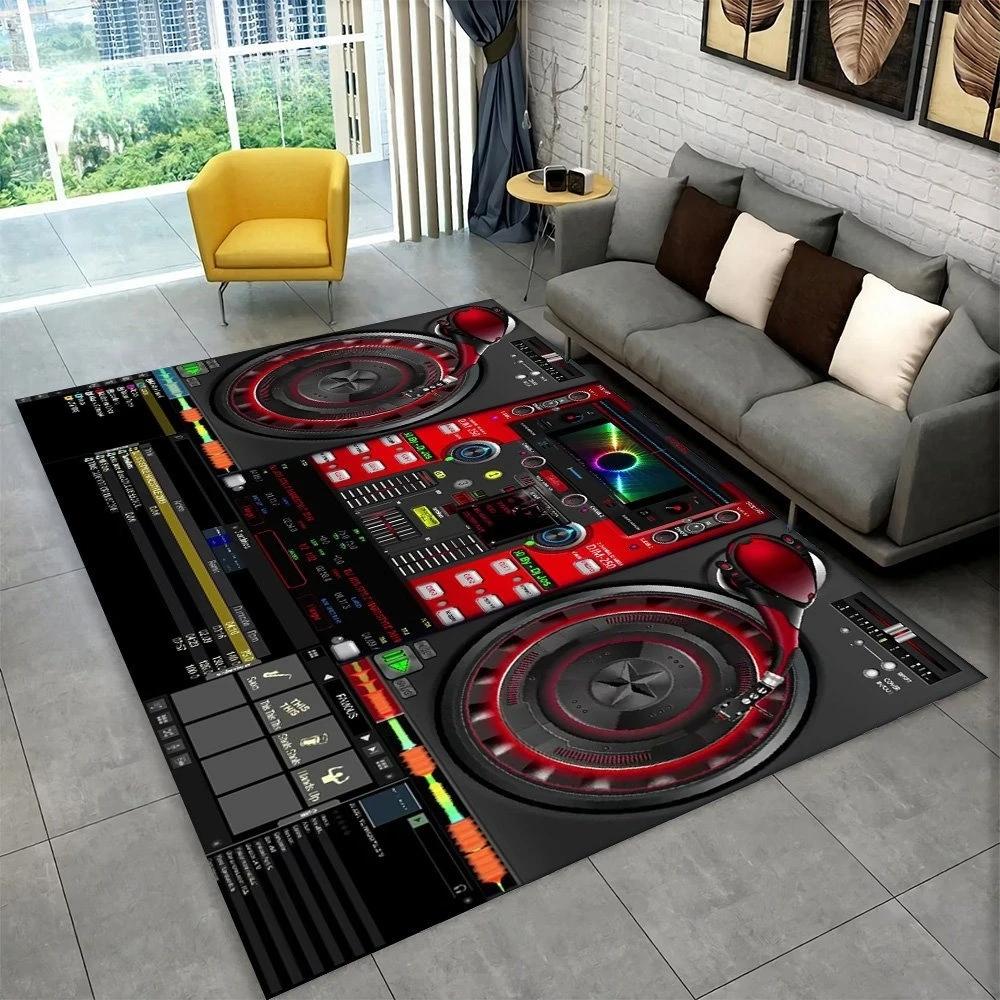 3D DJ Music Screen Keyboard Area Rug Carpet Rug for Living Room Bedroom Sofa Doormat Decoration Kid Play Non-slip Floor Mat Gift