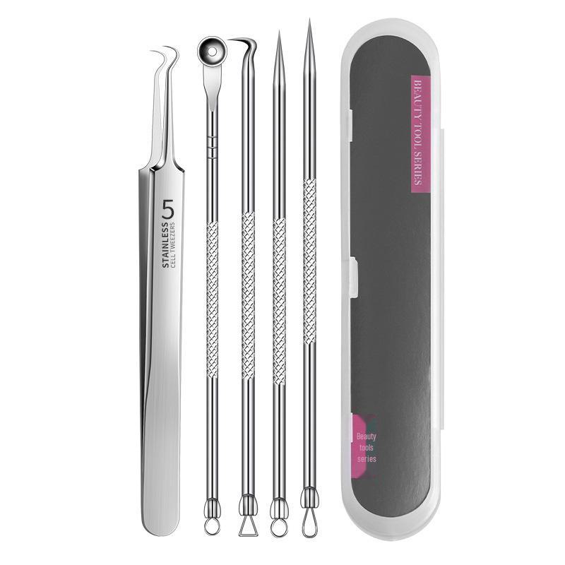 Набор из 11 предметов из нержавеющей стали для удаления черных точек и прыщей с пинцетом