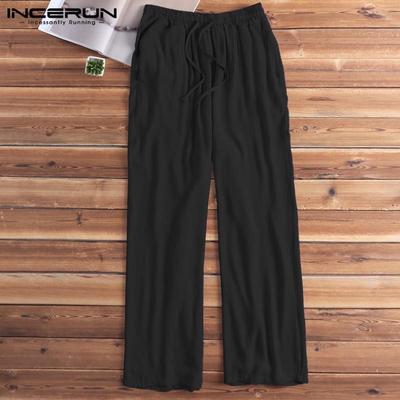 Летние мужские свободные брюки Plus Size из льна. 4 цвета