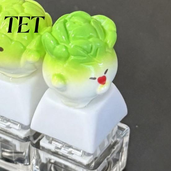 Handheld Fidget Clicking Device Vegetable Keyboard with LED Light, Stress Relief Clicker Keychain Mechanical Keycap Decompression Toy for Backpack,