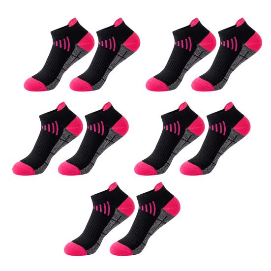 5 Pairs Men's Cotton Ankle Socks Athletic Cushioned Performance Socks Moisture Wicking Breathable Running Socks