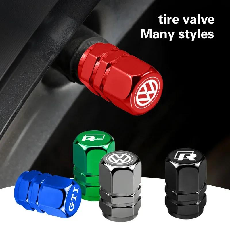 hijk1 ·4Pcs Car Styling Tire Valve Caps Covers For Volkswagen GTI Golf 6 7 8 Polo VW R-Line CC Passat B6 Tiguan T-ROC Arteon Bora Jett