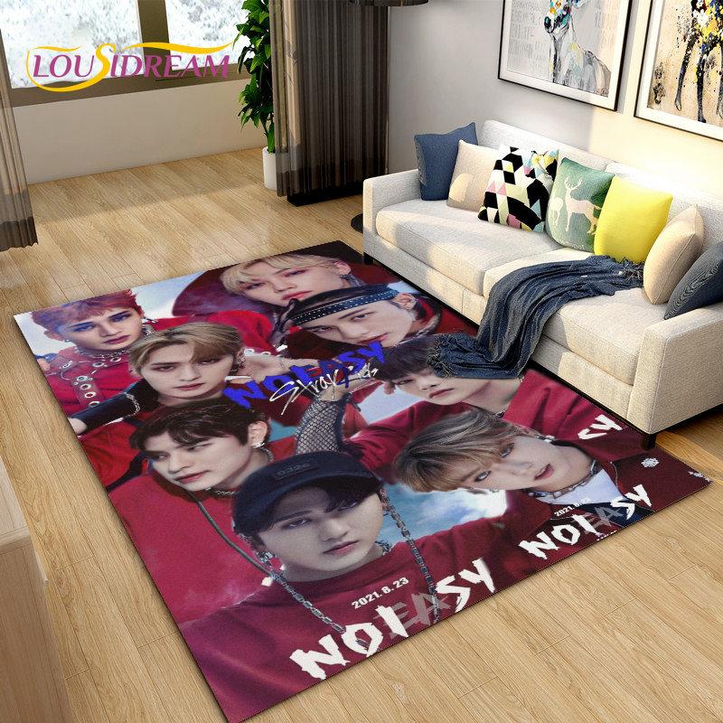 Kpop Singer Stray Kids Коврик Большой, Коврик для гостиной, спальни, дивана, коврик для украшения, детские игры, нескользящий напольный коврик