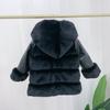 Autumn and Winter Children's Cotton-padded Hooded Fur Short Coat