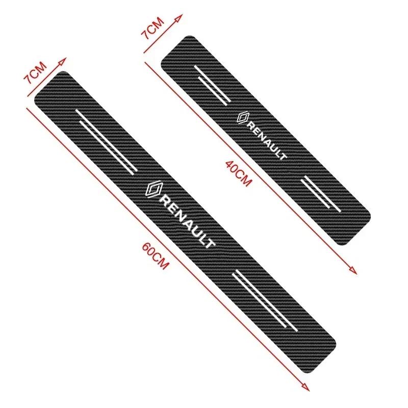 2026 Hot For Renault Interior Stickers For Renault Megane 2 3 4 Twingo Clio Talisman Captur Trafic 4pcs Carbon Fiber Car Sticker Y555