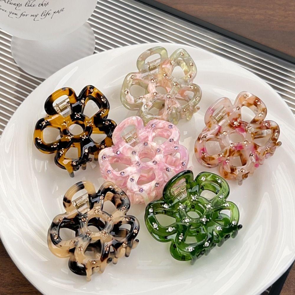 Hairpin Hollow Flower Hair Claws Headwear Hair Grab Cute Acetate Hair Clip Streetwear
