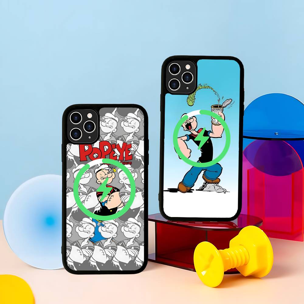 P-PopeyeS Моряк Магнитный Чехол Для Magsafe Для IPhone 17 Air 16 15 14 13 12 11 Pro Max Plus Беспроводная Зарядка