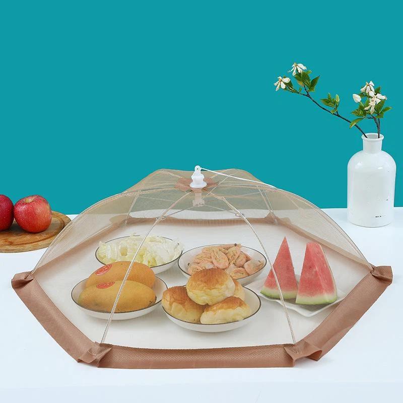 Food Cover Umbrella Table Dishes Mesh Cover Foldable Breathable Anti-Fly Food Net Tent