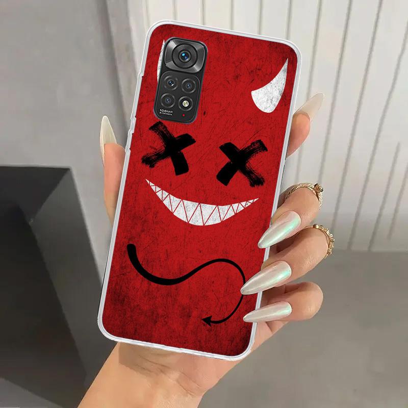 Чехол для телефона с принтом Аниме Дьявол Плохой Парень для Xiaomi Redmi Note 15 14 14S 13 12S 12 Pro 11S 11 Plus 11T 11E 10S Мягкий Чехол Красный Redm