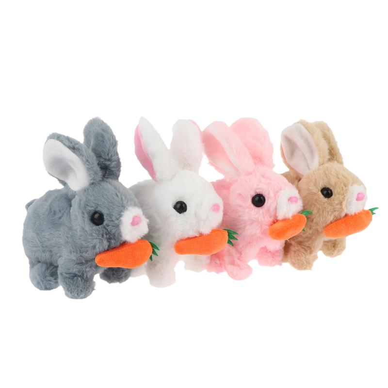 1Pcs Electronic Plush Bunny Toy Interactive Simulated Rabbit Doll Non-Toxic Soft Material for Kids Easter Birthday Party Favor