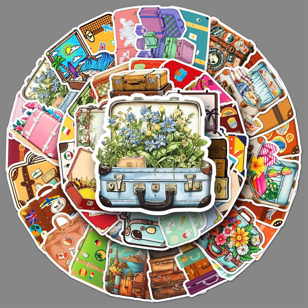 50 Ретро Наклейки-граффити на чемодан Персонализированное креативное украшение Мобильный чемодан Водонепроницаемые наклейки для чашки