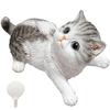 TATOTTE Реалистичная фигурка кошки, Милый настенный магнит, Макрель Белый, Кошка, Животное, Успокаивающий декор интерьера, Товары с кошками, Подарок, Включает Мини H