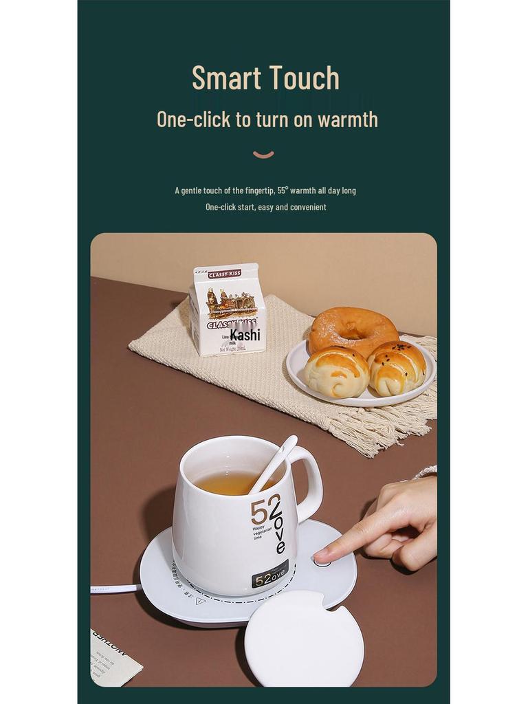 Керамический нагреватель для кружки 55 градусов - Подогреватель для теплой чашки и молока, рекламный подарок