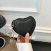 Mini Novelty Bag Heart Design PU Black Fashionable Valentines, Fashionable Heart Purse, Perfectly Match with Valentine Day Dress