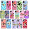 KK-49 Powerpuff Girls Soft Black Case for  iPhone XR 14 15 11 12 13 6 7 8 X XS Pro Max S8 Plus Samsung S22 S23 S21 S24 FE Ultra