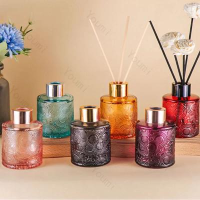 Флакон духов Sun Flower Relief, цветной, для ванной комнаты, современный декор, стеклянные флаконы, для гостиничного кабинета, ароматерапевтический диспенсер, маленькая бутылка
