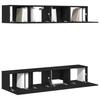TV Cabinet Set 4 pcs Black Oak Effect 80 x 30 x 30 cm