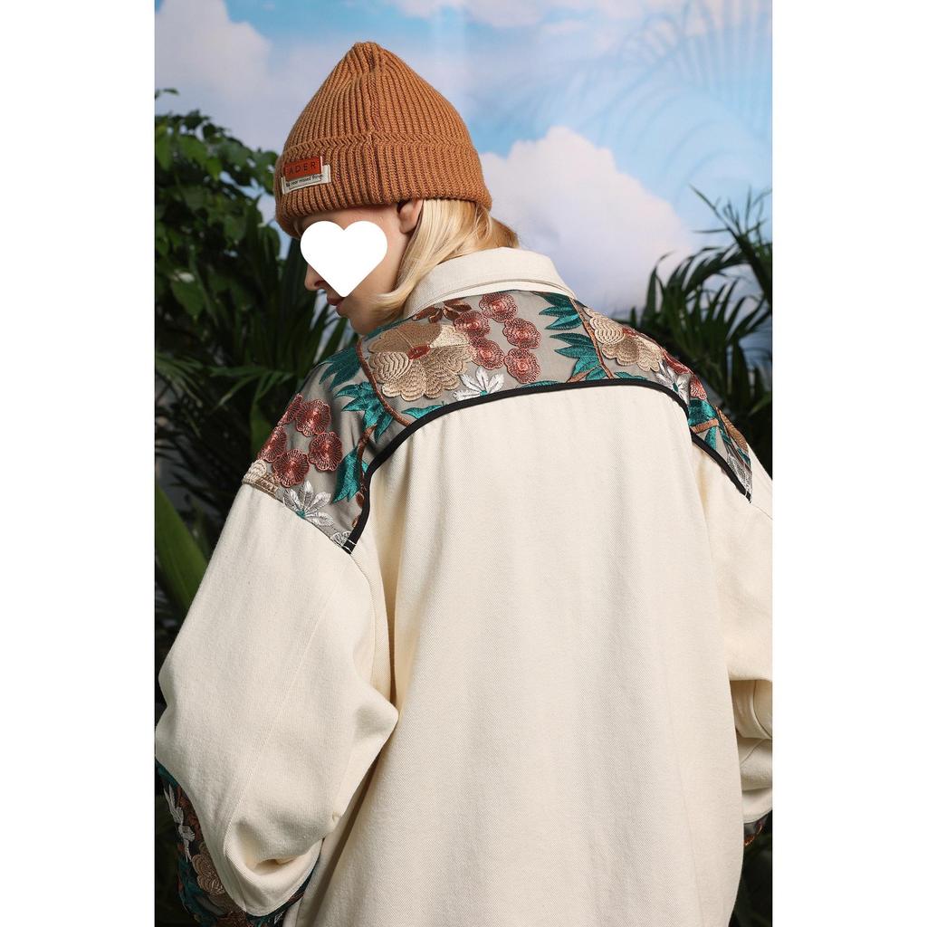 Мужская японская ретро куртка пэчворк с вышивкой - Модная, свободного кроя, весенне-осеннего стиля