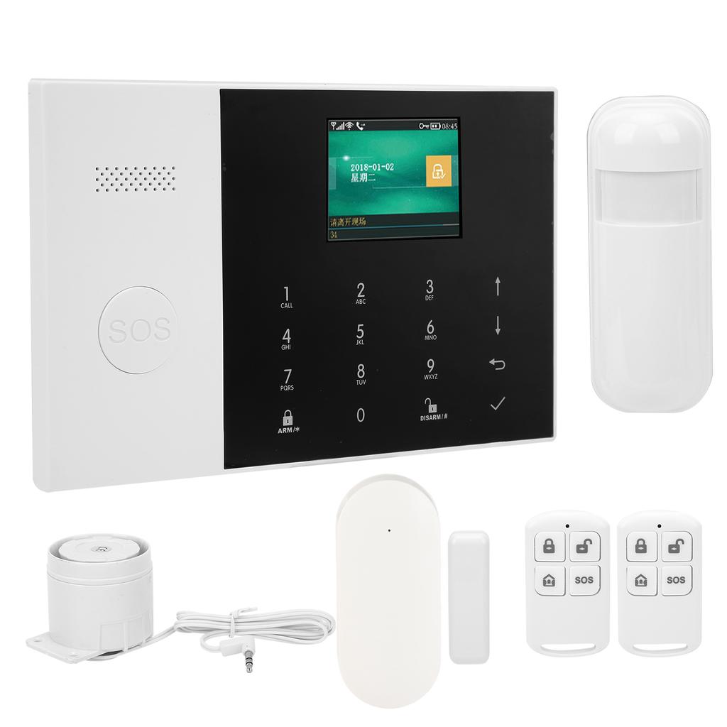 WIFI+GSM+GPRS 2.4in TFT Alarm System AntiTheft Detector with SOS Button for Home Surveillance for
